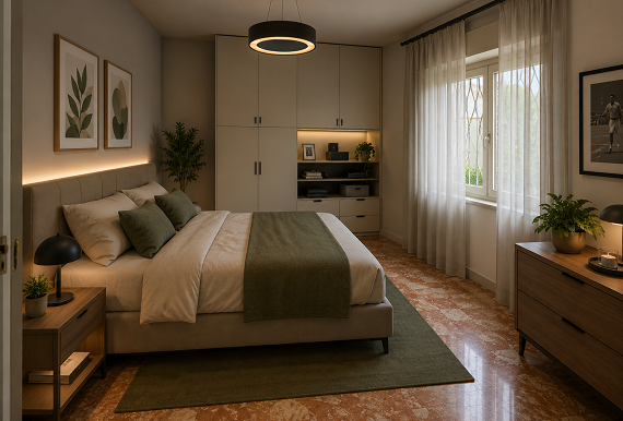 Camera da letto render