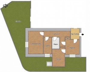 Estratto Planimetria Trilocale Colour