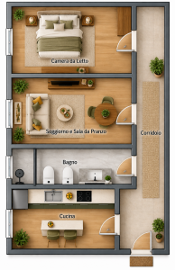 Planimetria di appartamento moderno